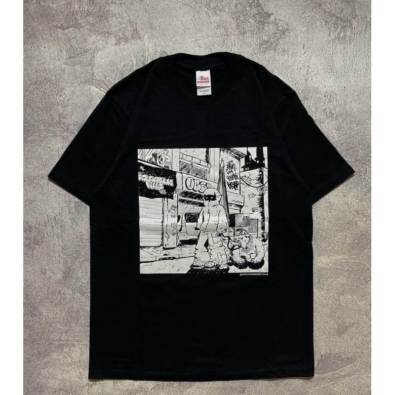 KAOS T-Shirt STRAWBERRYPILLSHC T-TOWN MOST WANTED Bahan Tebal Cotton Combed 24s Kaos Distro