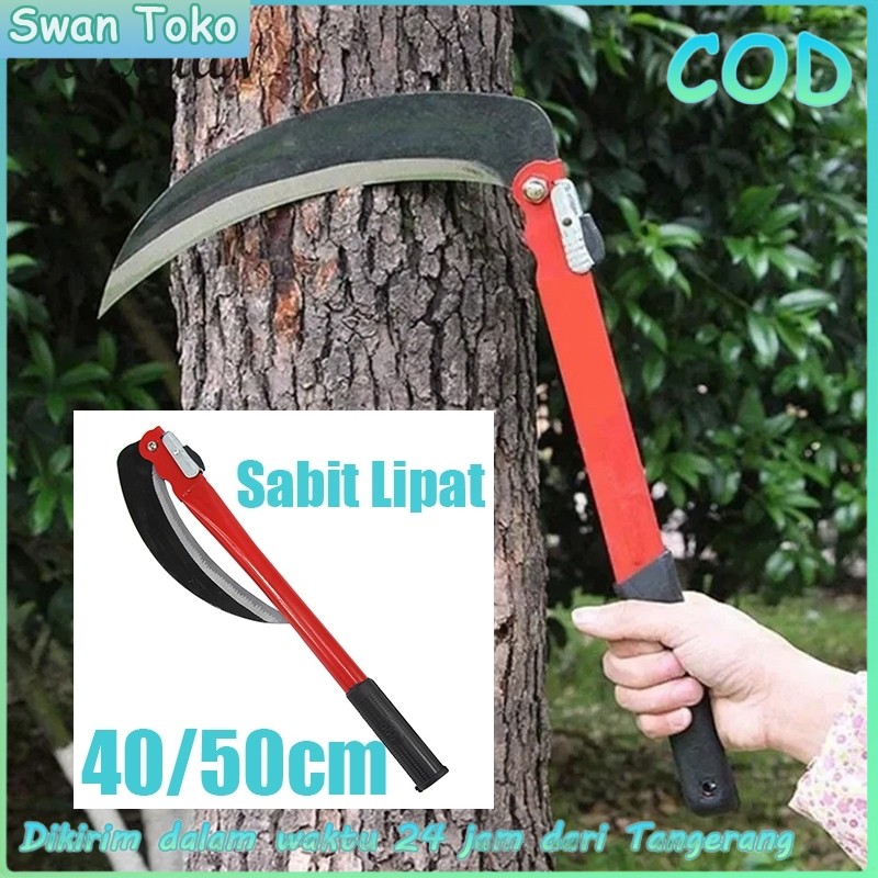 Alat Potong Rumput Lipat Multifungsi | Sabit Baja Kuat Sabit Arit Tani | Sabit Kebun 40cm/50cm Peman