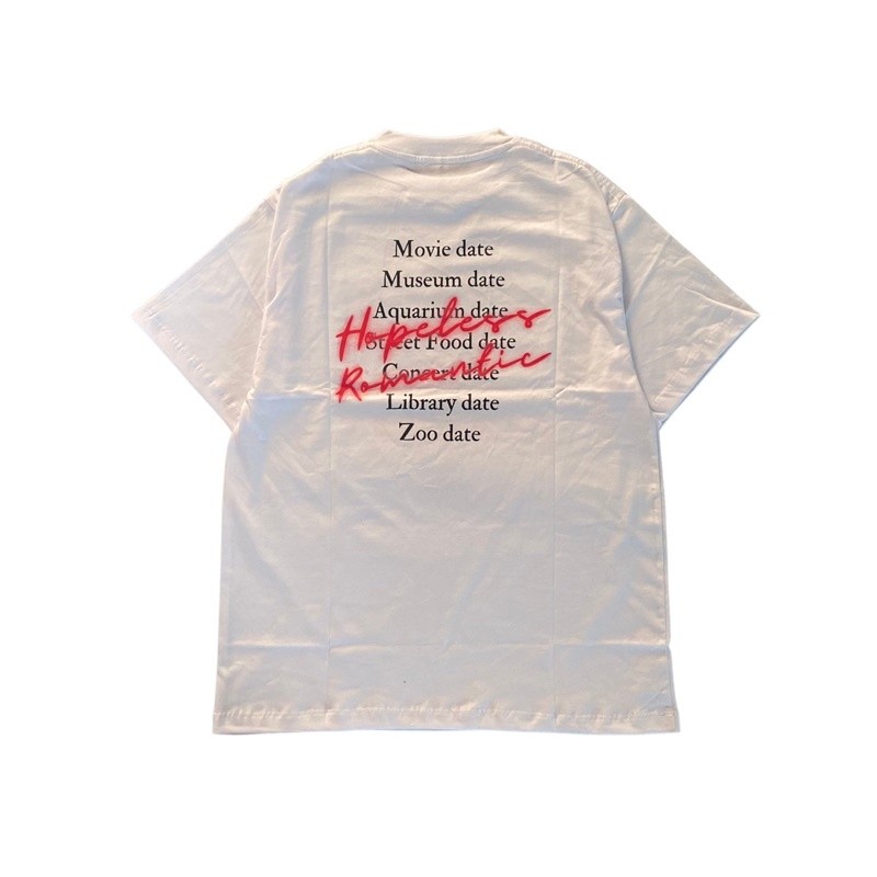 [ORI] Praedae Studio - white oversized t-shirt - hopeless romantic