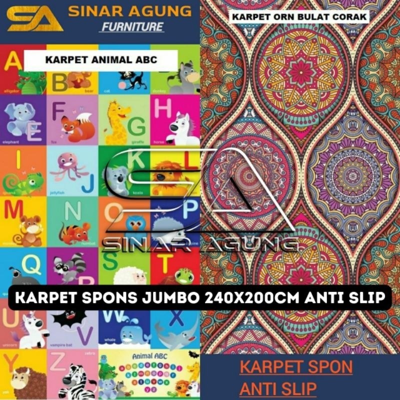 Staria55 -  KARPET PLASTIK SPON BERKARAKTER  JUMBO 240xL.200cm