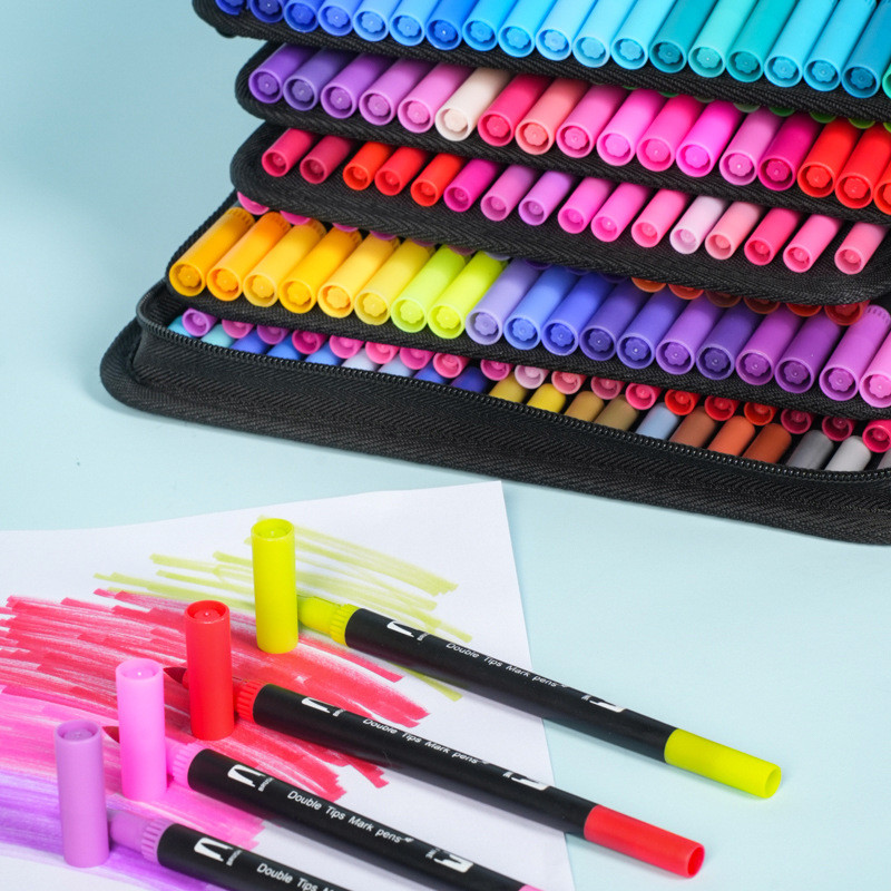 SPIDOL ACRYLIC MARKER / HIGHTUNE ACRYLIC MARKER / 1 SET 24 WARNA SPIDOL HIGHTUNE DUAL BRUSH PIGMENTE
