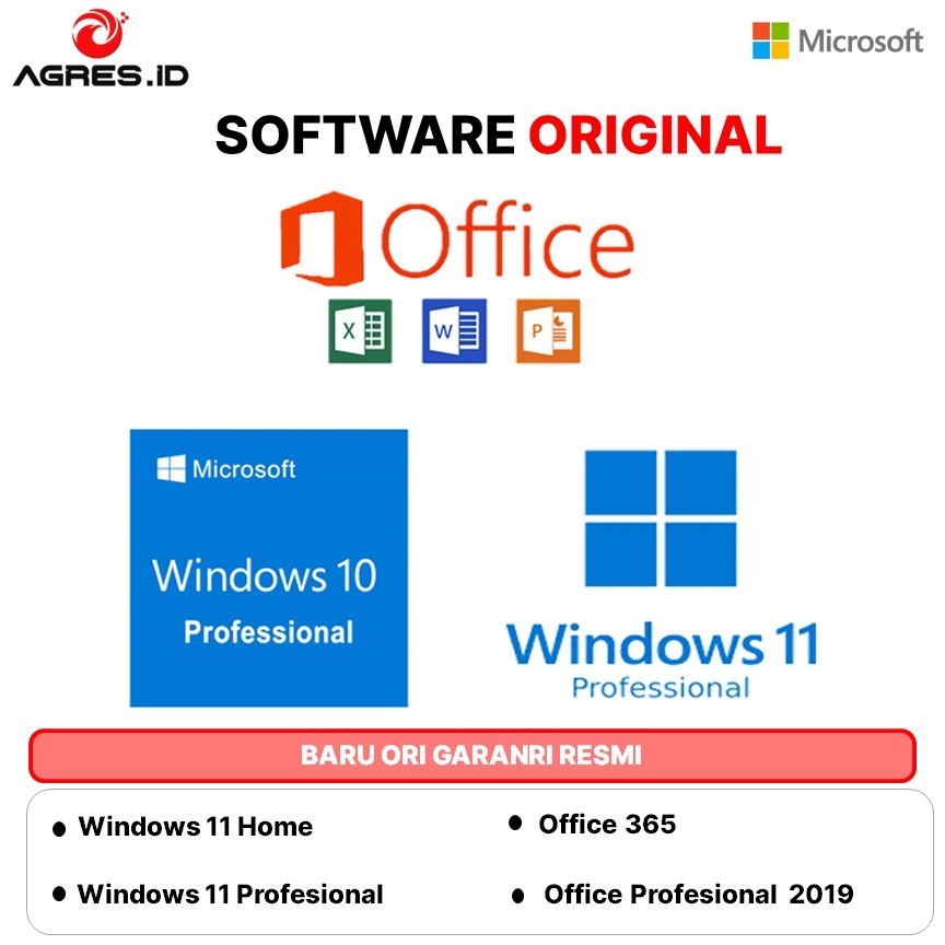 Software Komputer/Laptop Original Microsoft Windows & Office Lisensi