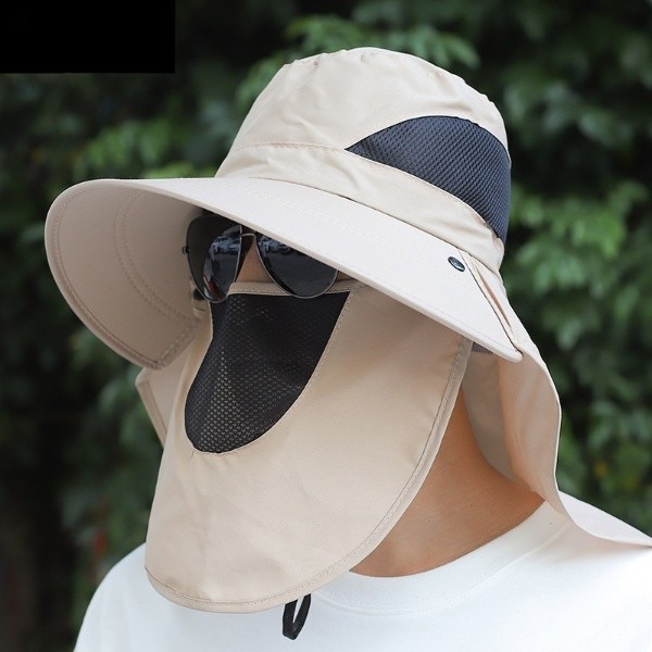 Topi Outdoor Abu Klasik Wanita – Topi Penutup Wajah & Leher Anti Panas Unisex
