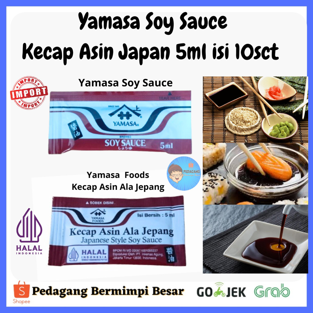 [PBB] Yamasa Soy Sauce 5ml Isi 10 Sachet / Kecap Asin Jepang Sachet / Soy Sauce Jepang Asli / Kecap 