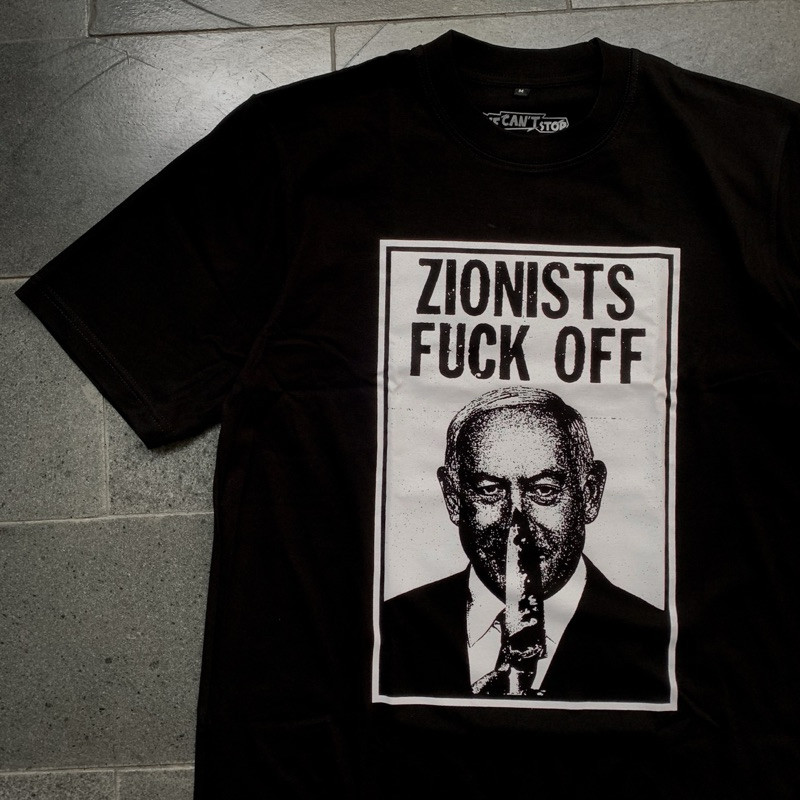Kaos Pria WE CANT STOP - ZIONISTS OFF TSHIRT BLACK