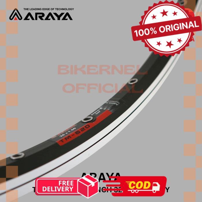 Araya TM-620 Rims 26 Inch 32/36 Hole Alloy Velg Sepeda 26x1.50 - 32 hole -biker
