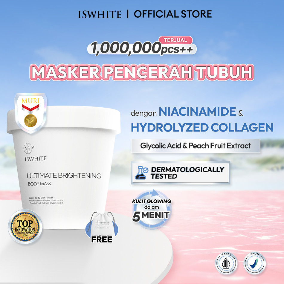 [ MASKER PENCERAH BADAN ] ISWHITE Ultimate Brightening Body Mask 200gr | YN COSMETIC