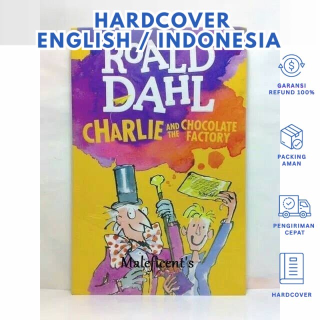 Hardcover Edition - Indo/English - Charlie and the chocolate factory by Roald Dahl /,Novel,sastra (E
