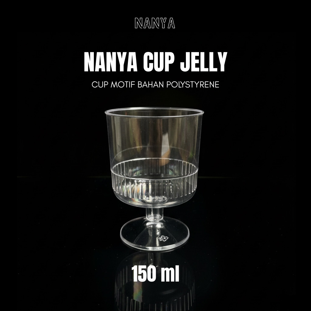 Cup Jelly Motif Wine / Puding / Es Krim / Dessert 150 ml Polystyrene BPA Free [10 buah/kemasan]