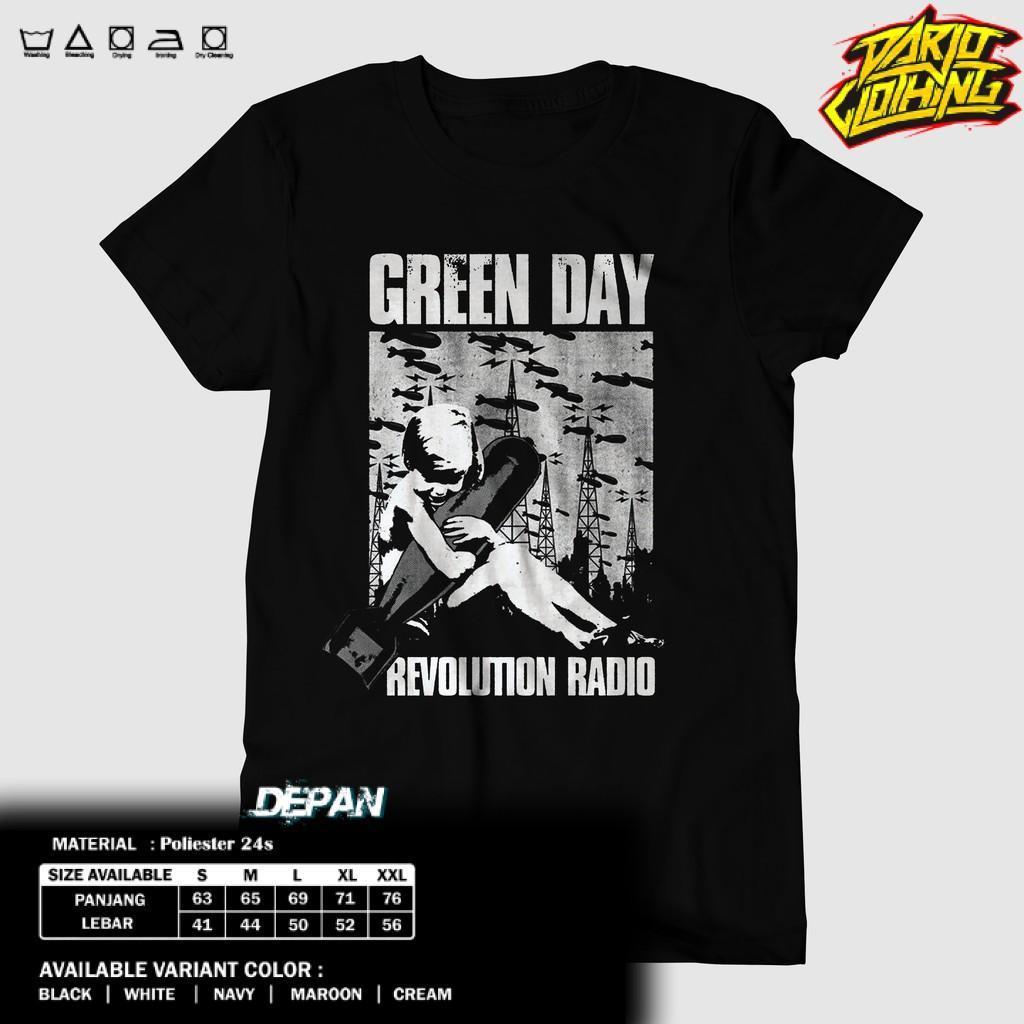 DarjoClothing Kids - KAOS BAND - KAOS GREENDAY- GREEN DAY WHITE - BAJU MUSIK ROCK METAL