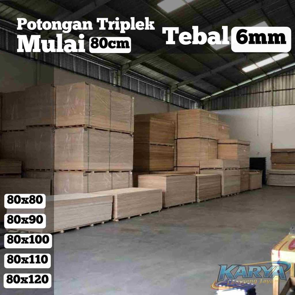 Multiplek 6mm Potong Custom 80cm | Kayu Semi Meranti Halus Presisi | Cocok DIY Audio Box & Furniture