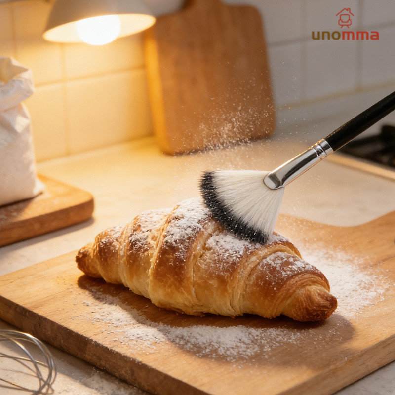 Kuas Nastar Nylon Lembut - Kuas Nastar Kipas, Praktis untuk Olesan Kue Anti Rontok Bulu Halus Lembut