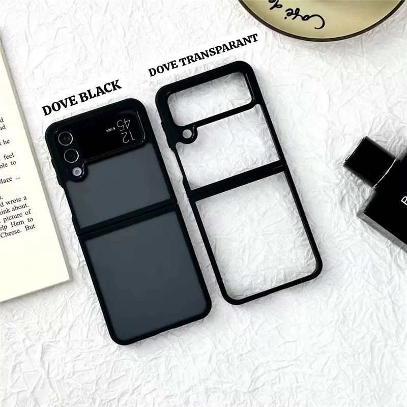 Case Samsung Galaxy Z Flip 7 Flip 6 Flip 5 Flip 4 5G Soft Matte Case Hybrid Dove Black / Transparant