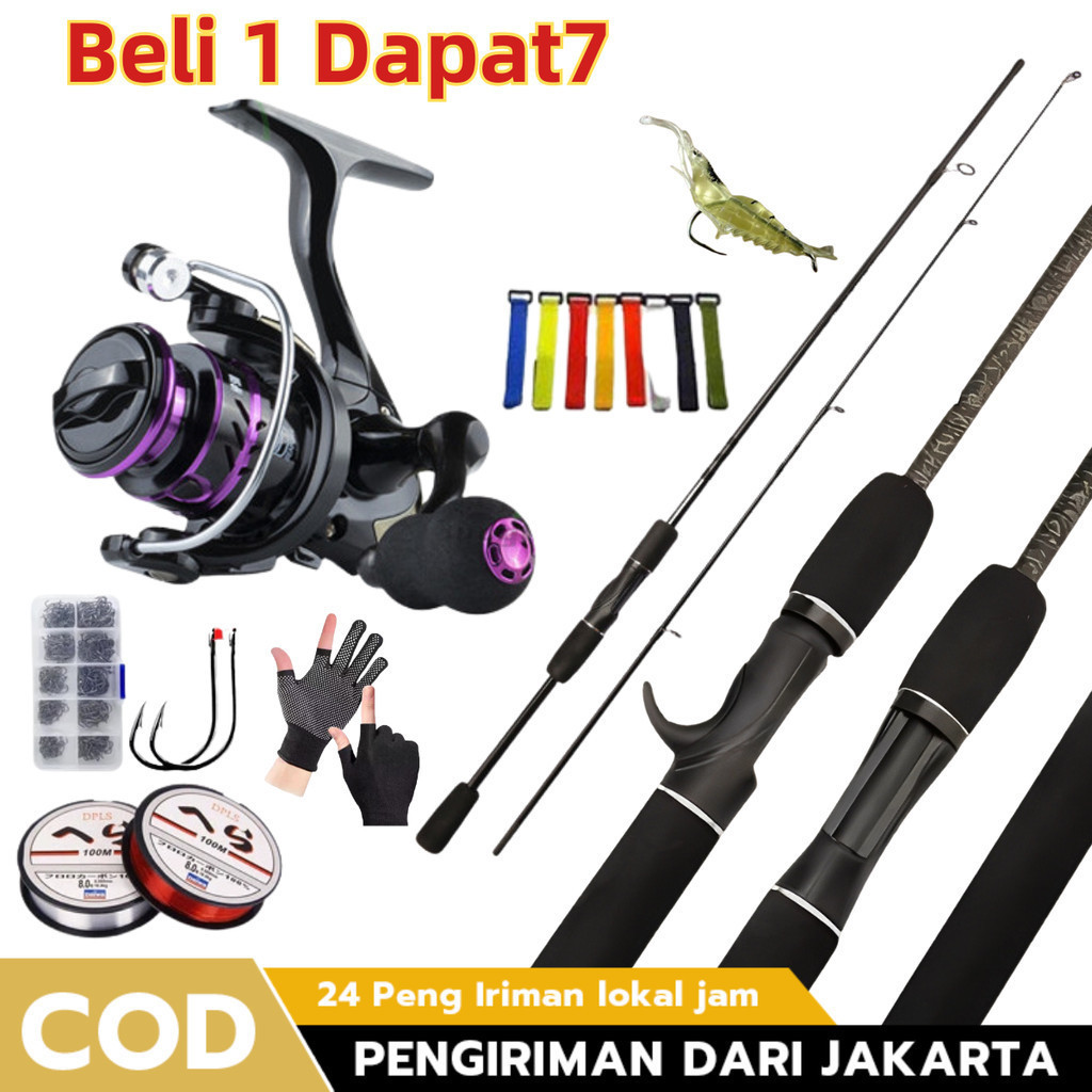[COD] Set Pancing Lengkap Daiwa - Joran Pancing 1.65M-2.4M + Reel 1000-7000 + Senar 150M + Umpan - K