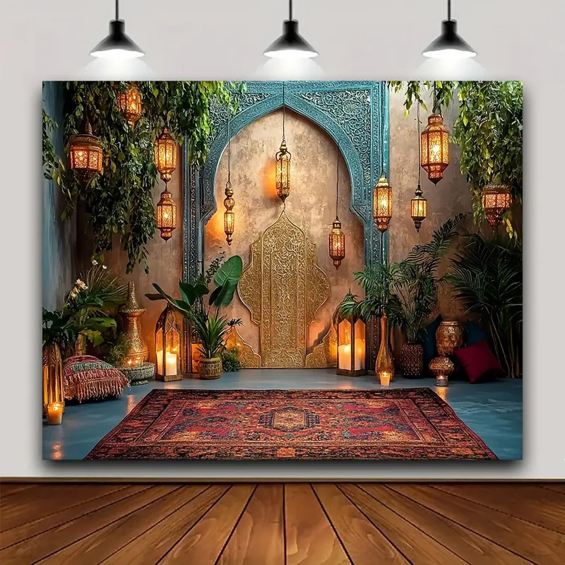 Hari Raya Decorations Banners Eid Mubarak Background Ramadan Backdrop Ramadhan Muslim Aidilfitri Pol