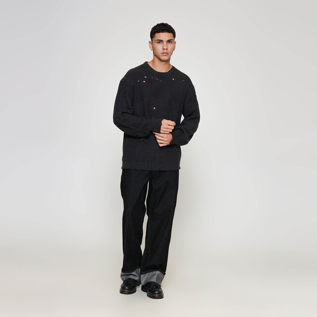 ZES Ripped Effect Louis Sweater Pria LOUIS 122799634