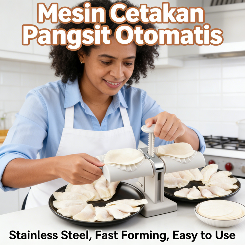 Mesin cetakan Pangsit Otomatis Bahan Baja Kepala Ganda Pastel / Mesin Press Cetakan Pastel