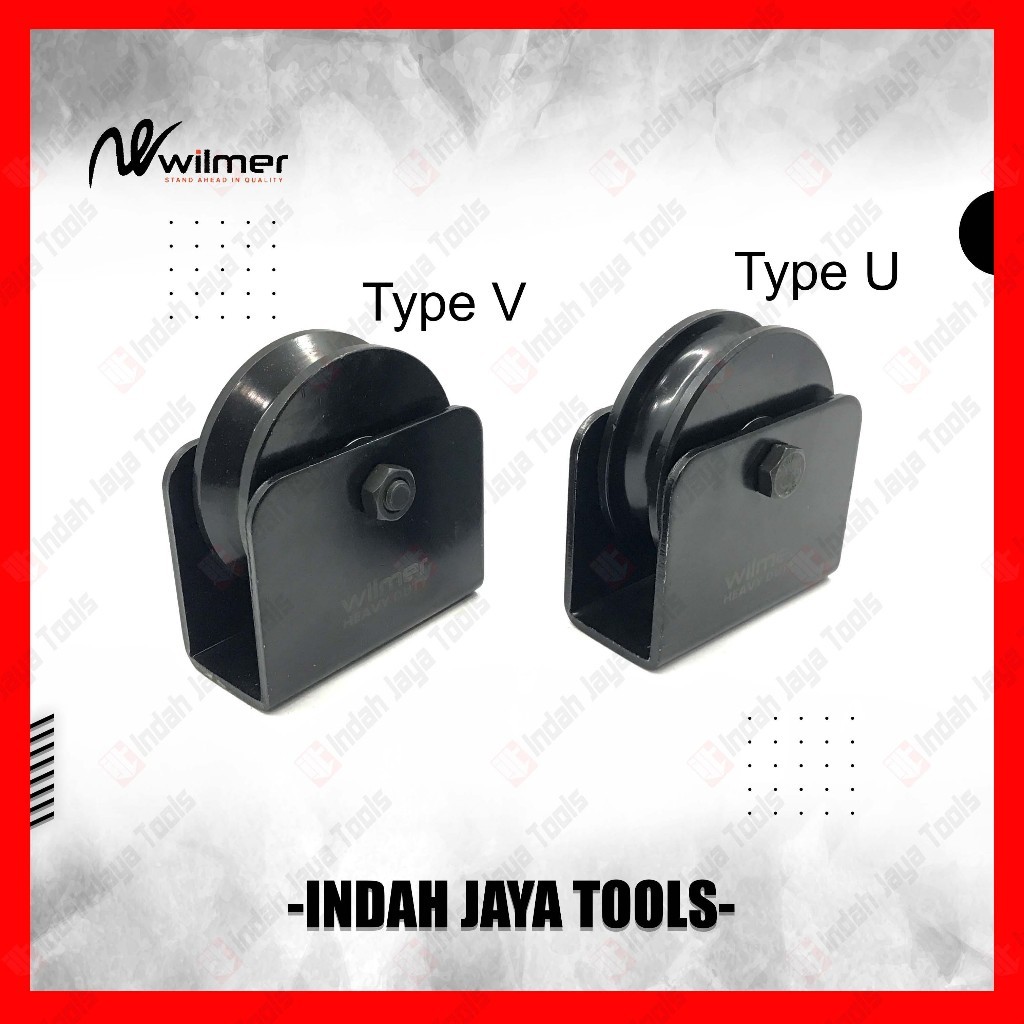 JAMIN MURAH WILMER Roda Pagar 4 Inch Gerbang Besi Model U & V 100 mm - Pintu Pager Kastor Troli Doub