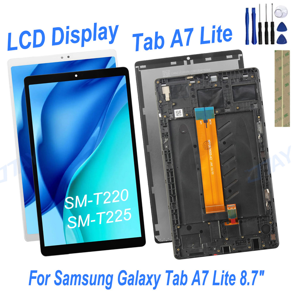 A+QC Tablet LCD splay Tou Screen gitizer Assembly Replacement For Samsung Galaxy Tab A7 Lite T220 T2