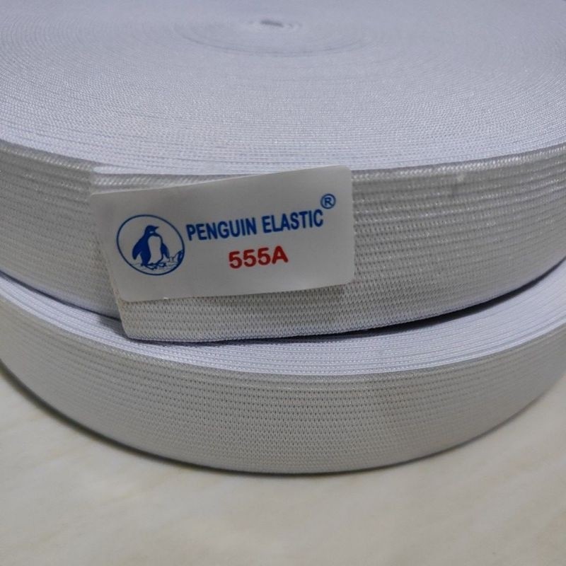Karet Pinguin 55A Karet Elastis putih/hitam Ukuran 3 Cm 1 rol