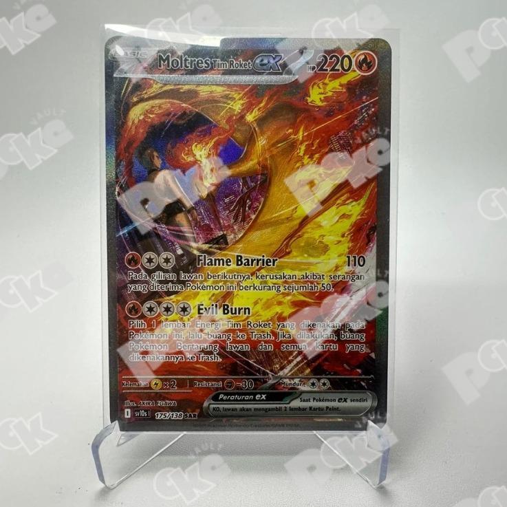 Kartu Pokemon TCG Indo - Moltres Tim Roket EX sv10s | 175/138 SAR