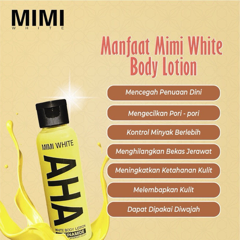 NJB - MIMI WHITE AHA BODY LOTION NIACINAMIDE 100 ML BPOM