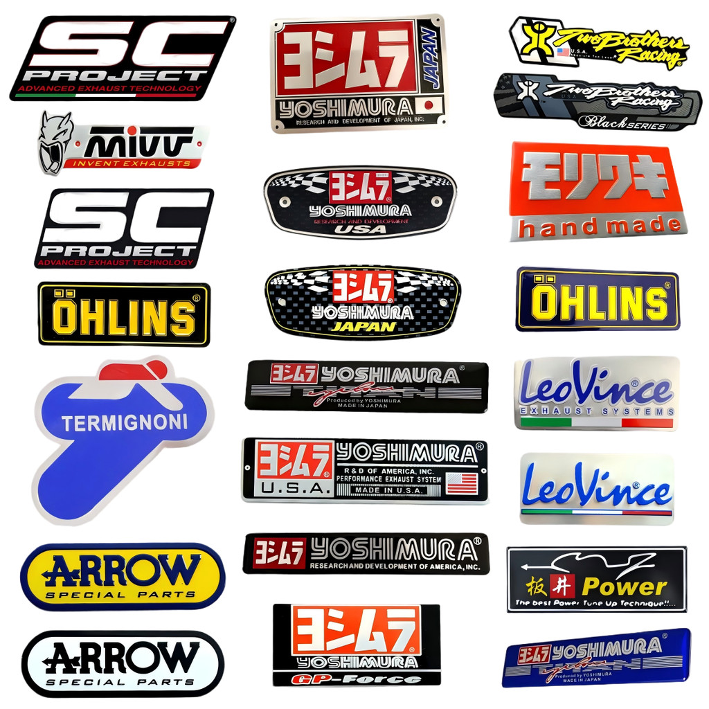 Stiker Emblem Knalpot  Almunium Two Brothers  Racing AR Austin Racing  ARROW