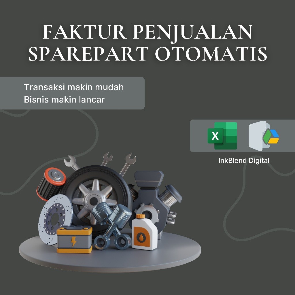 || TEMPLATE EXCEL || Faktur Penjualan Sparepart Otomatis