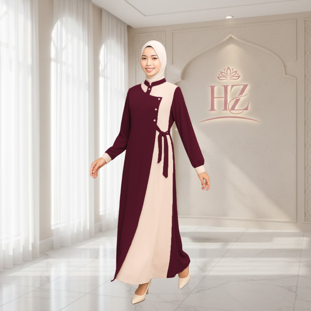 Dress Couple Ibu dan Anak Perempuan Lebaran 2026 Sabrina Anti UV Gamis Abaya Couple Ibu Anak