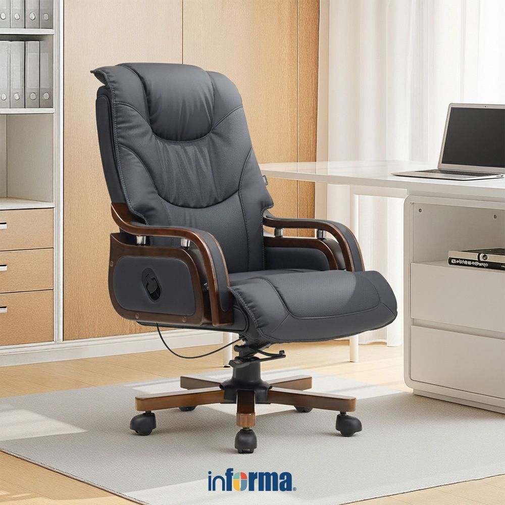 Informa President Kursi Kantor - Hitam Tempat Duduk Kerja Dengan Roda Office Chair Kursi Staff Karya