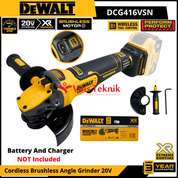 DeWALT DCG 416VSN Gerinda Tangan Baterai Brushless Angle Grinder 20V DeWALT DCG416VSN