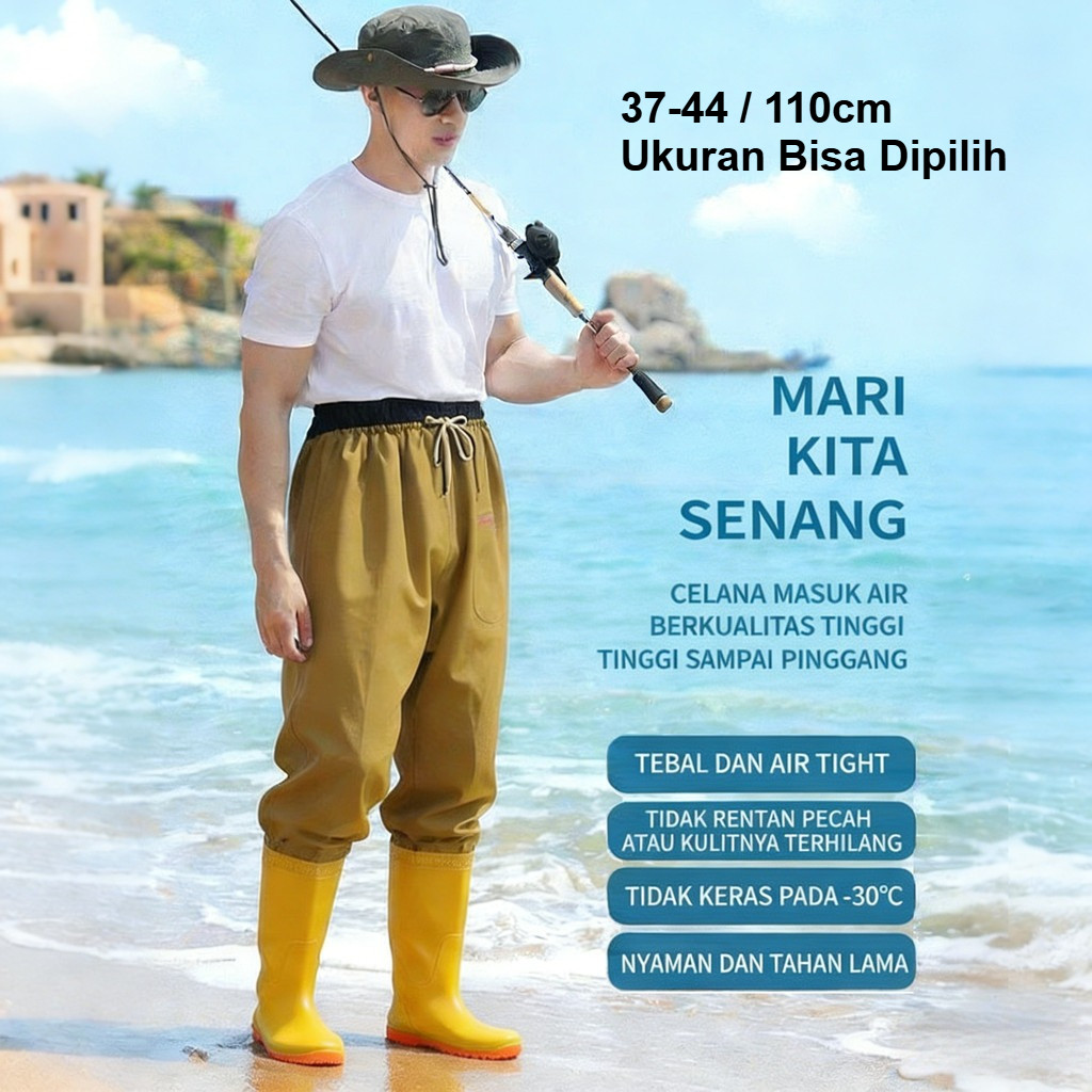 Sepatu Bot Karet / Boots Panjang Anti Air Celana Petani Sawah (110 cm) Sepatu Sawah Boots Karet Sawa