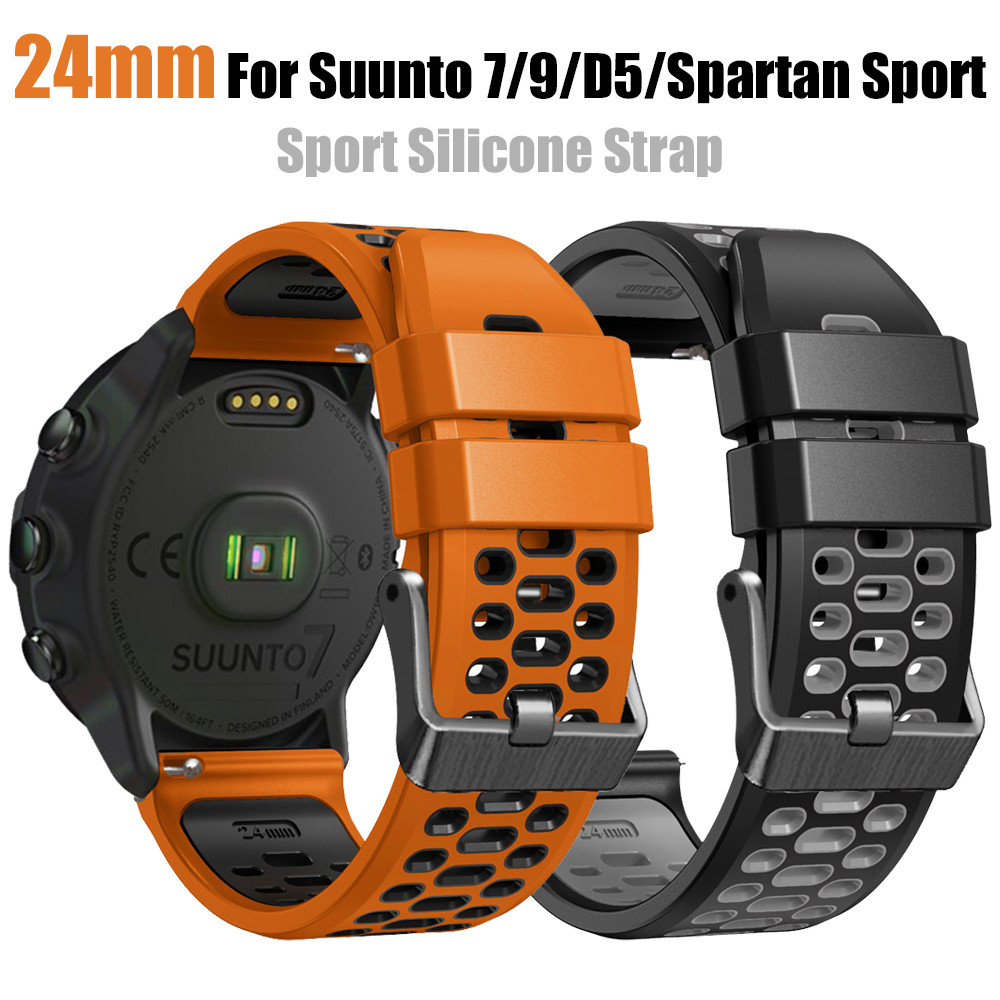 24mm Sport Silicone Strap For Suunto 9 Baro 7 D5 Spartan Sport Smartwat Replacement Wat band For Spa