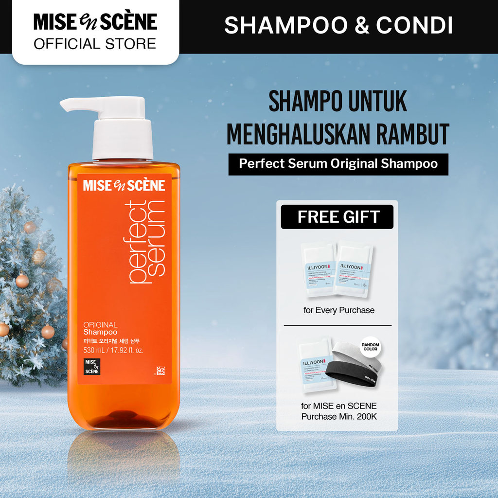 mise en scene Perfect Serum Original Shampoo 530ml - Shampoo Rambut Rusak Melembutkan Tanpa Kusut An