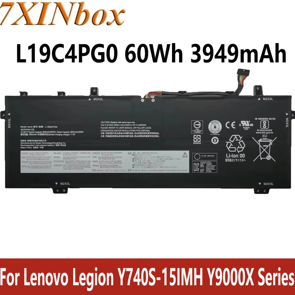 7XINbox L19C4PG0 L19M4PG0 15.36V 60Wh 3949mAh Laptop Battery For Lenovo Legion Y740S-15IMH Y9000X Se