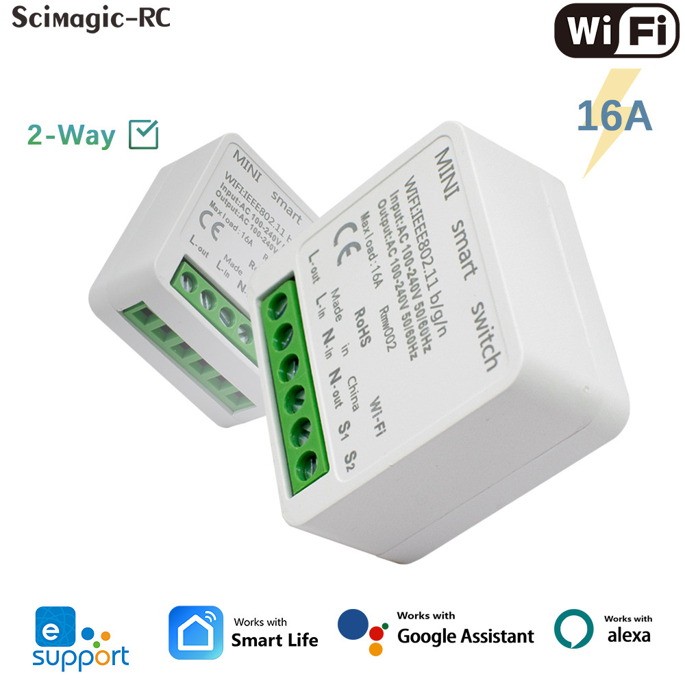 16A Wifi Switch Smart 2-Way eWelink Y Switches Circuit Breaker Timer Support Alexa Google Home Alice
