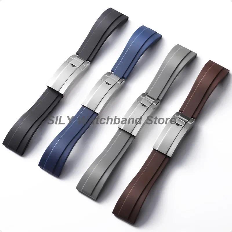 for Rolex  20mm Silicone Strap for Rolex Water Ghost Daytona Submariner Rubber Silicone Watband Wate