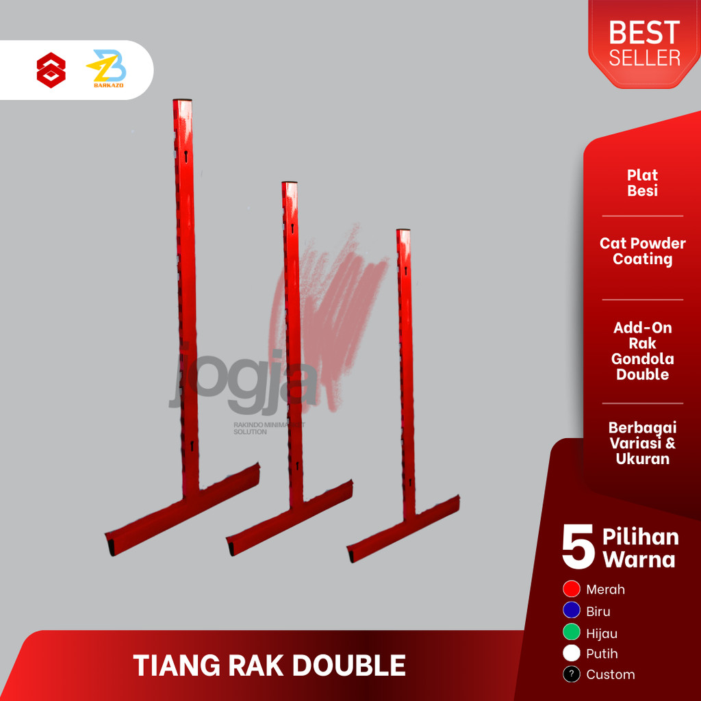 Tiang Rak Gondola Double dua sisi Tiang Minimarket Supermarket Display - jogjarakindo
