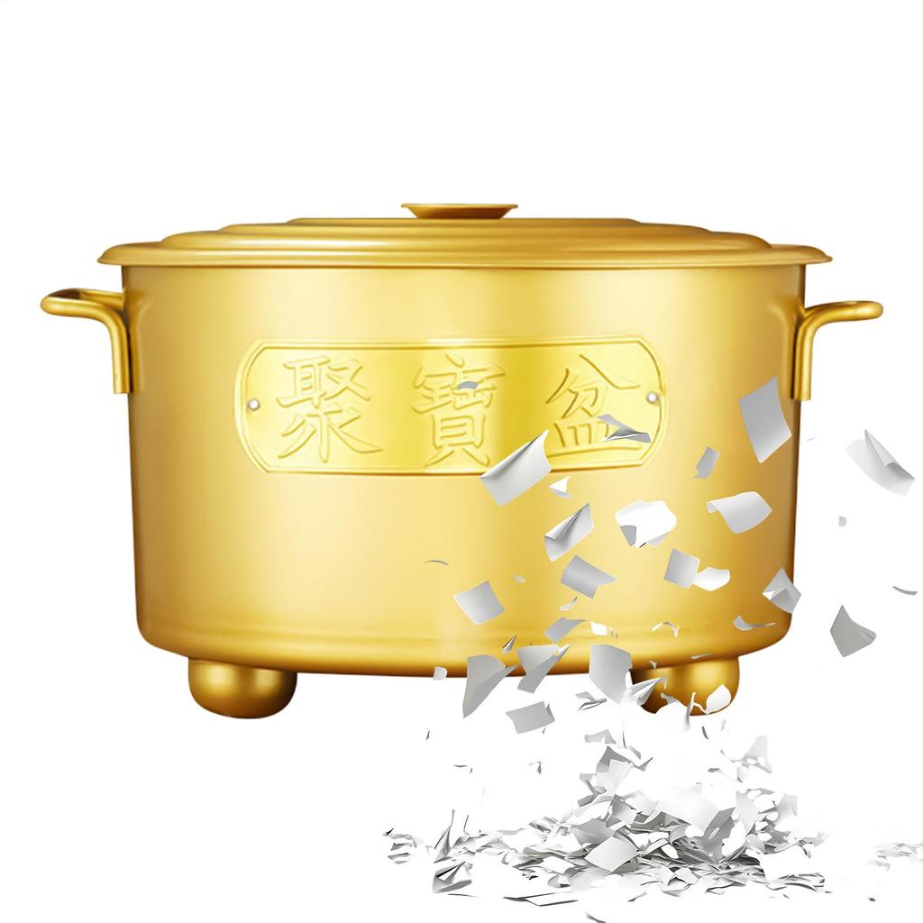 Paper Burner Stainless Steel Can With Handle Outdoor Metal Paper Money Burn Bucket For Wood Garbage 