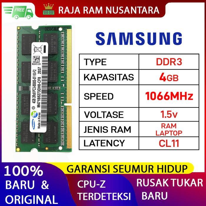 RAM LAPTOP SAMSUNG DDR3 4GB 1066MHz PC 8500 1.5v ORI RAM SODIMM DDR3 4GB