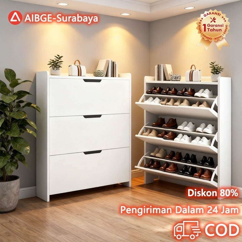 [Surabaya Express]Lemari Sepatu Rak Sepatu Susun Tertutup Lemari Sepatu Minimalis Rak Sepatu Kayu Ga