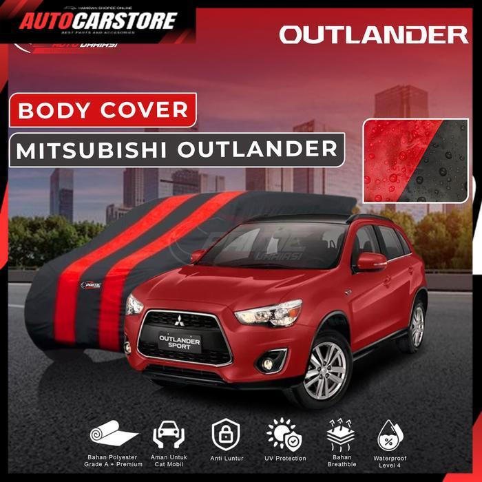 [ ACSports ] Body Cover 2 Warna Sarung Mobil 2 Warna - Mitsubishi Outlander - Hitam List Merah