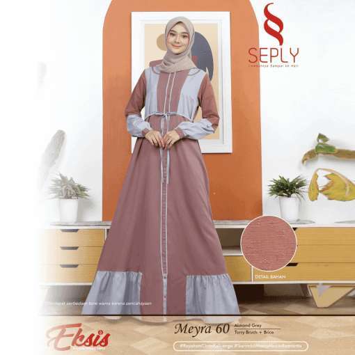 SEPLY GAMIS DEWASA MEYRA 60 ALMOND GREY