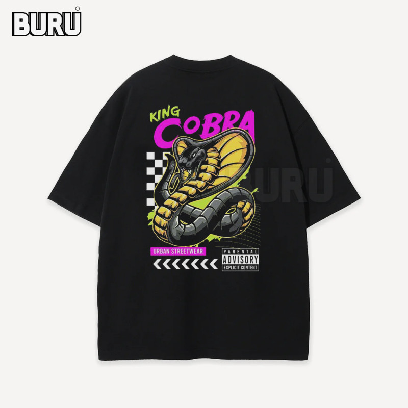 KAOS UNISEX KING COBRA [BURU.ID] - PROMO TERMURAH MOTIF GAMBAR ULAR REALISTIS, BAHAN COMBED 30S, BIS