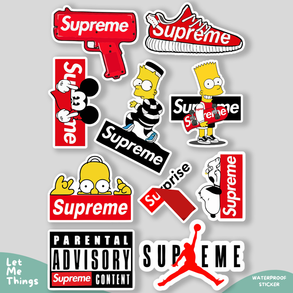 Sticker Aesthetic HYPEBEAST SUPREME Simpsons Anti Air untuk Helm Case Hp Laptop