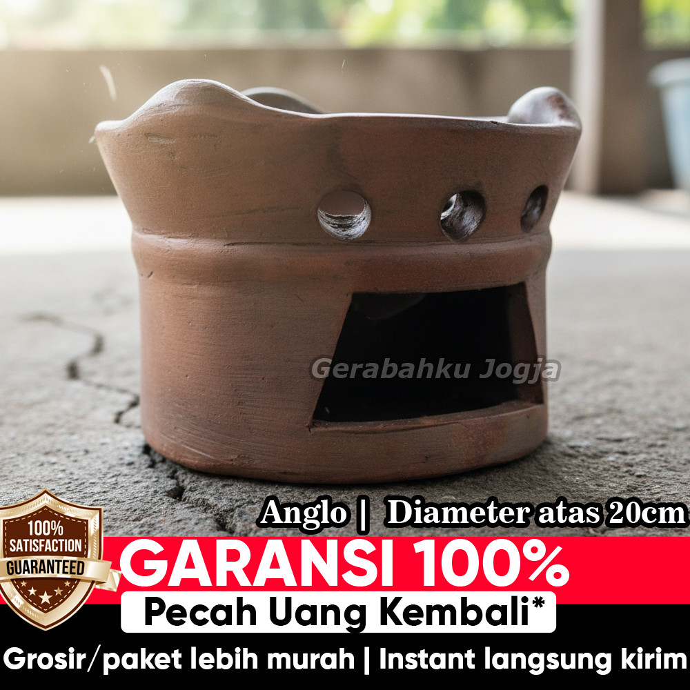 Gerabahku | Anglo Tanah Liat Gerabah Tungku Arang Areng Tatakan Prasmanan Diameter 20 cm