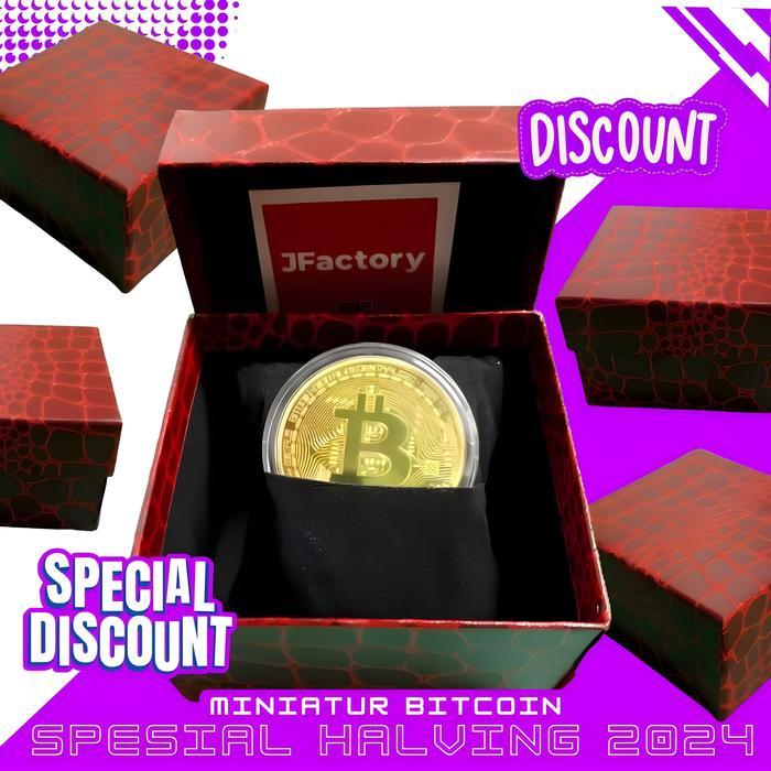 Mawar wangi JFactory Bitcoin Suvenir Keping Koin Emas/Replika Bitcoin Sovenir - Gold