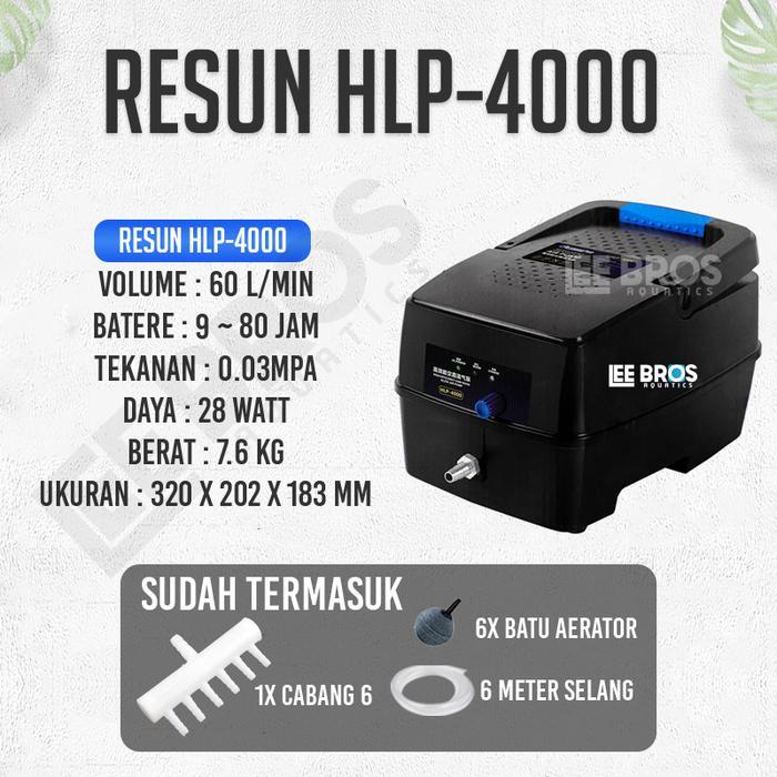 Wr. Kita  Aerator Resun ACDC Waterproof Bertahan 9-150 Jam Super Strong / Aerator Kolam Ikan Koi / A