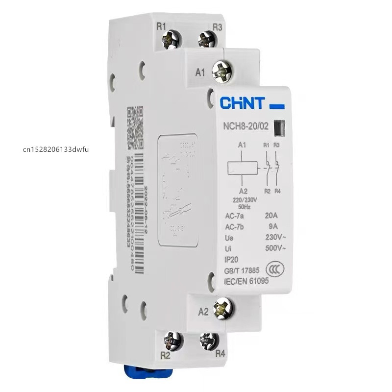 Original CHINT NCH820A 25A 40A 63A Modular AC household Mini Contactor 220V 230V 400V 1NO 1NC 2NO 2N