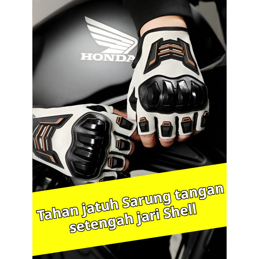 Anti Slip/Breathable/Tactical Design Sarung Tangan Motor Half Finger Anti Slip untuk Offroad/Balap S
